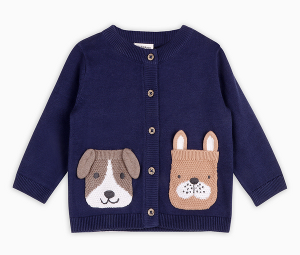 Navy Dog Pocket Sweater