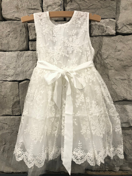 ML Kids White Lace Dress