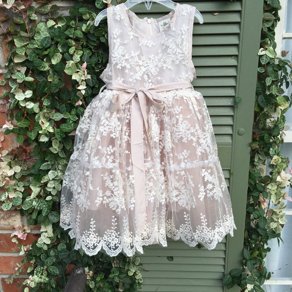 Original Champagne dress with pink toned underlay