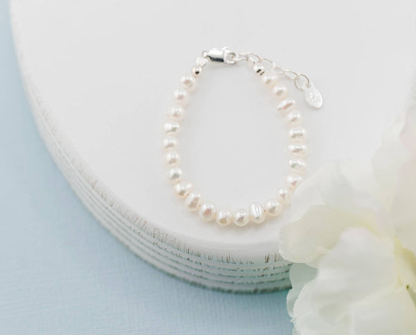 Kids Sterling Silver Freshwater Pearl Bracelet