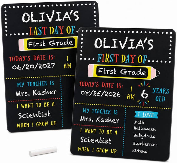 First Day and Last Day of School Reversible Chalkboard