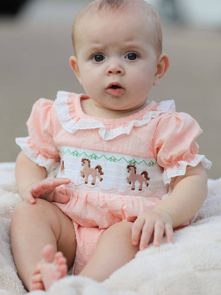 Western Horse Embroidery Romper