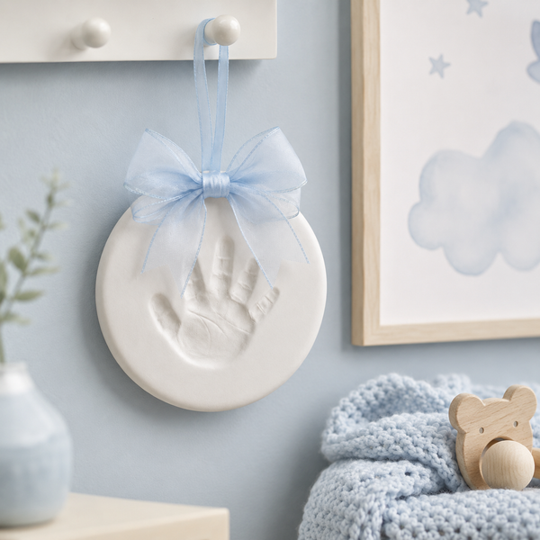 DIY Baby Print Ornament Kit with Hatbox, Blue
