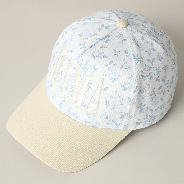 MAMA Embroidered Flower Hat
