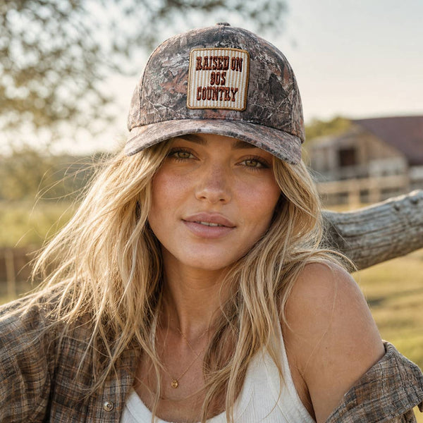 RAISED ON 90'S Camo Trucker Hat