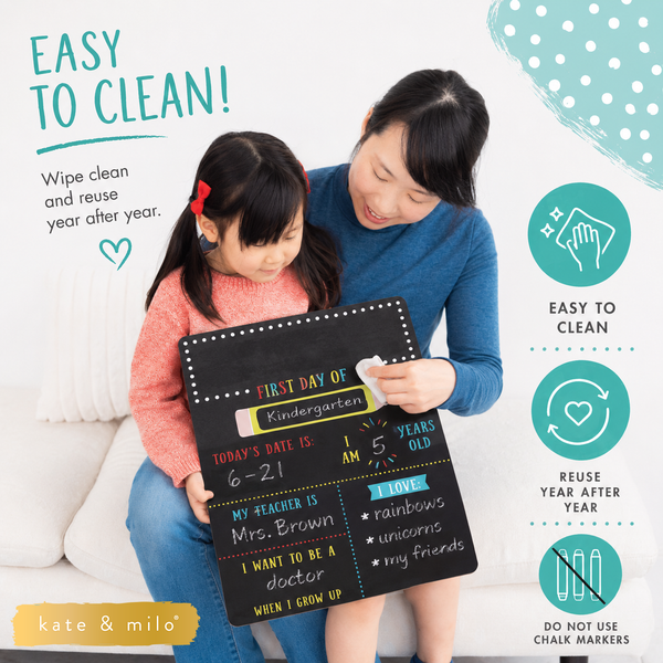 First Day and Last Day of School Reversible Chalkboard