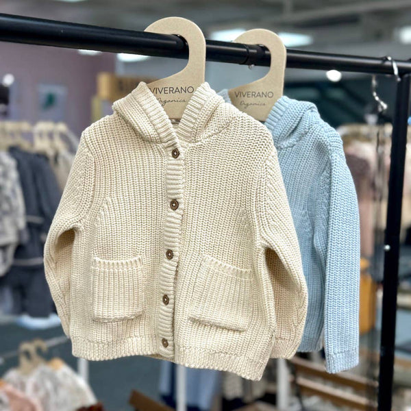 Milan Knit Hooded Button Jacket