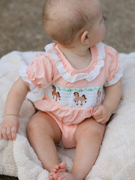 Western Horse Embroidery Romper