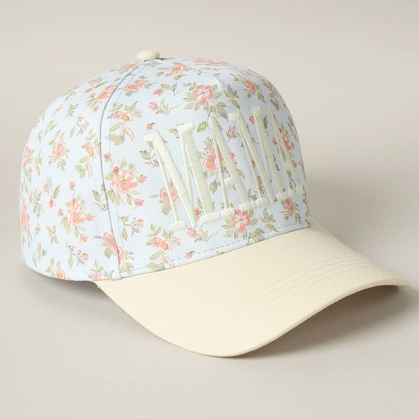 MAMA Embroidered Flower Hat