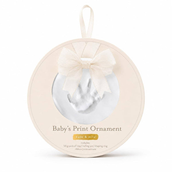 DIY Baby Print Ornament Kit with Hatbox, Ivory