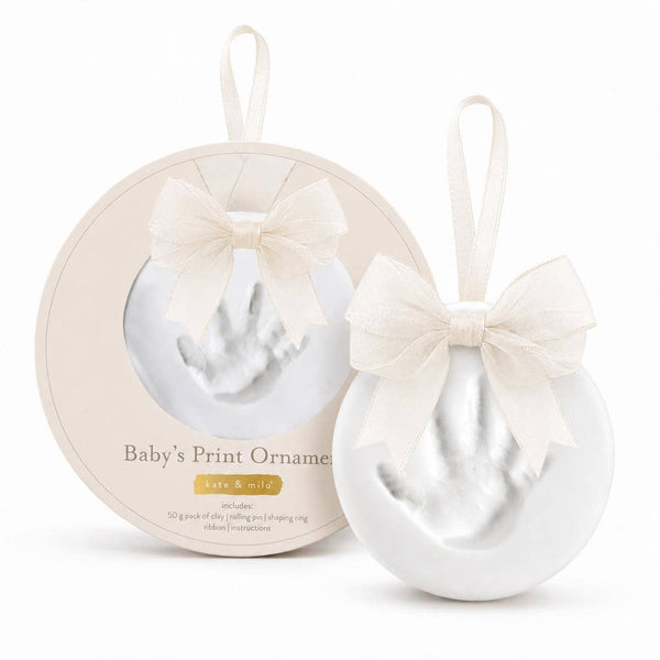 DIY Baby Print Ornament Kit with Hatbox, Ivory