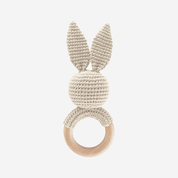 Teether Bunny Cream Cotton Rattle