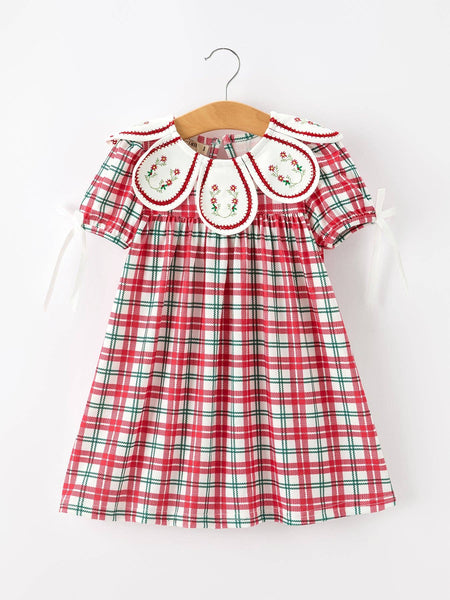 Christmas Plaid Wreath Dress