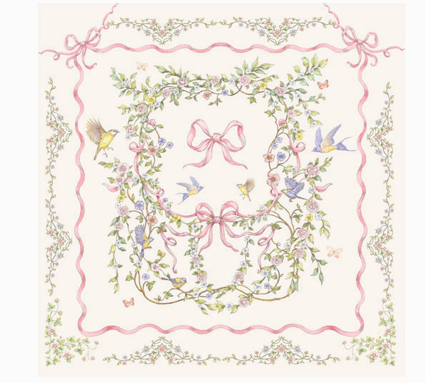 Rose Ribbon Garden Muslin Blanket