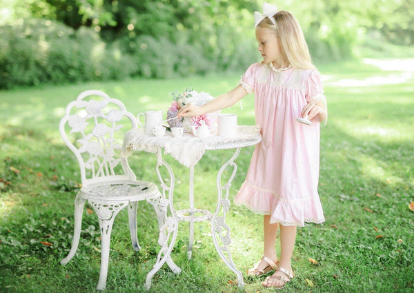 Bristol Pink Sleeved Heirloom Dress