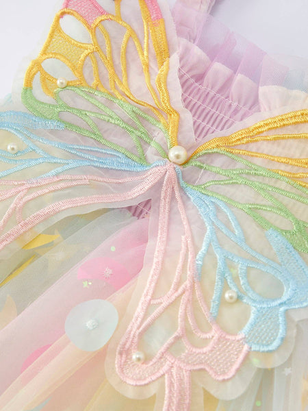 Pastel Rainbow Sequin Tulle Dress