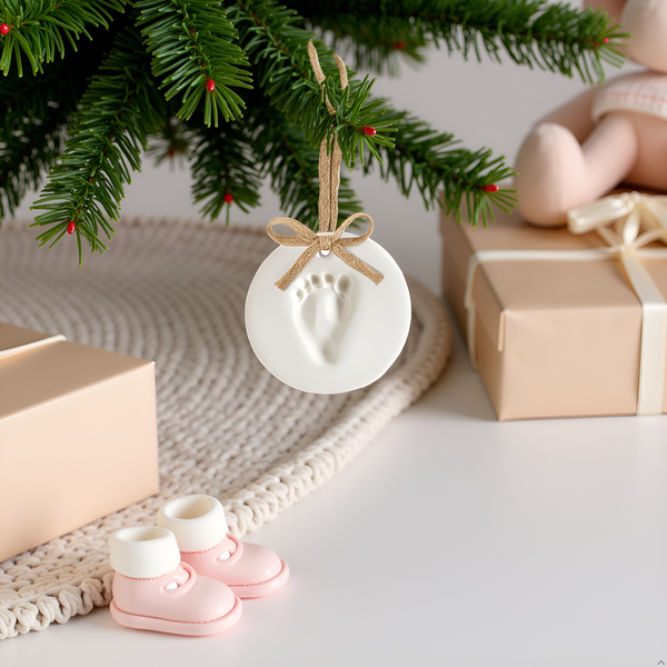 Clay Baby Prints DIY Holiday Keepsake Ornament, Burlap