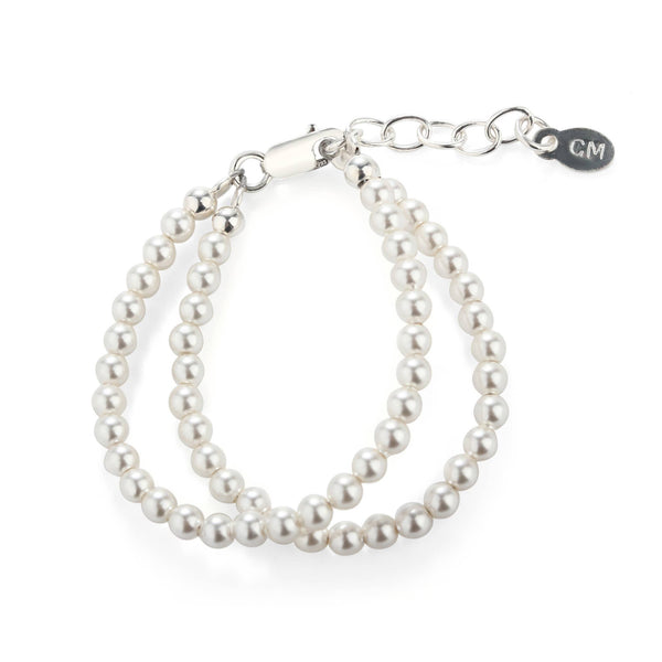 Girls Sterling  Double-Strand Kids Pearl Bracelet