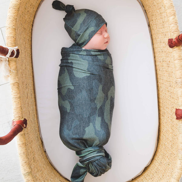 Knit Swaddle Blanket - Hunter