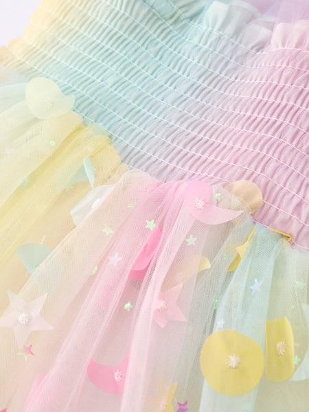 Pastel Rainbow Sequin Tulle Dress