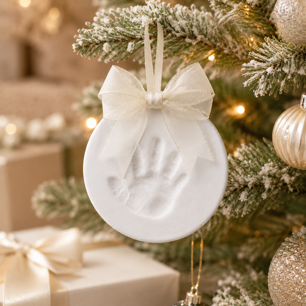 DIY Baby Print Ornament Kit with Hatbox, Ivory