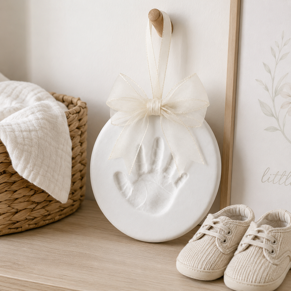 DIY Baby Print Ornament Kit with Hatbox, Ivory