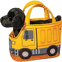 Construction Truck  Sak with Black Lab
