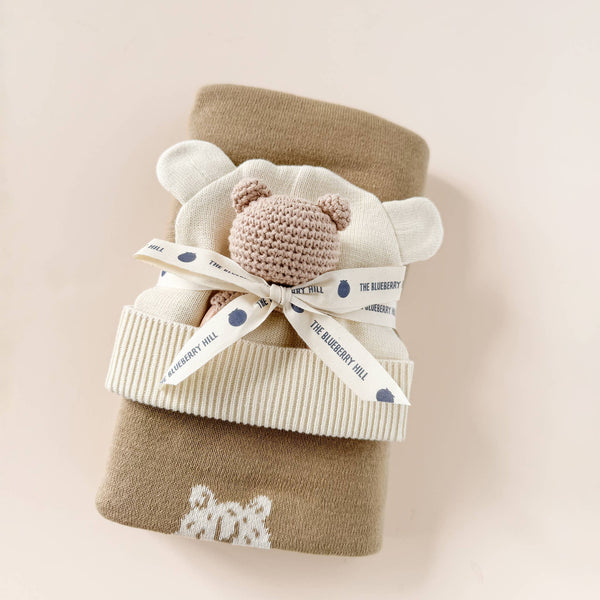 Teether Bear Brown Rattle