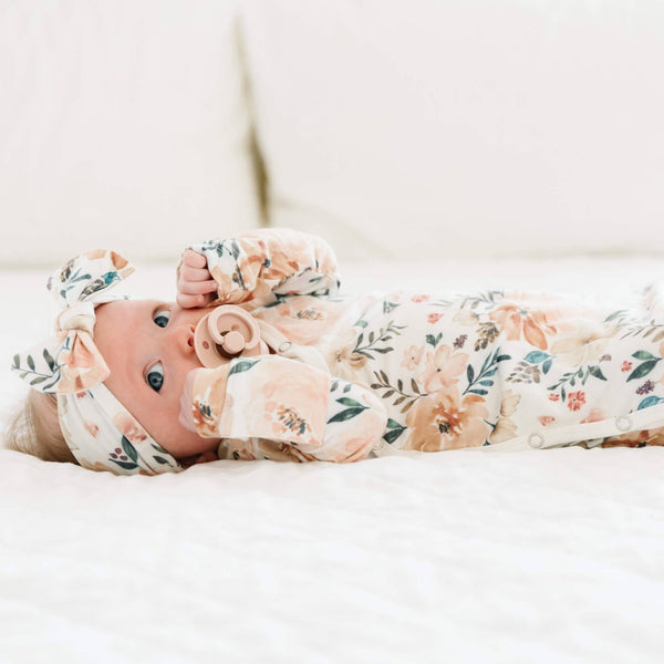 Newborn Knotted Gown - Autumn