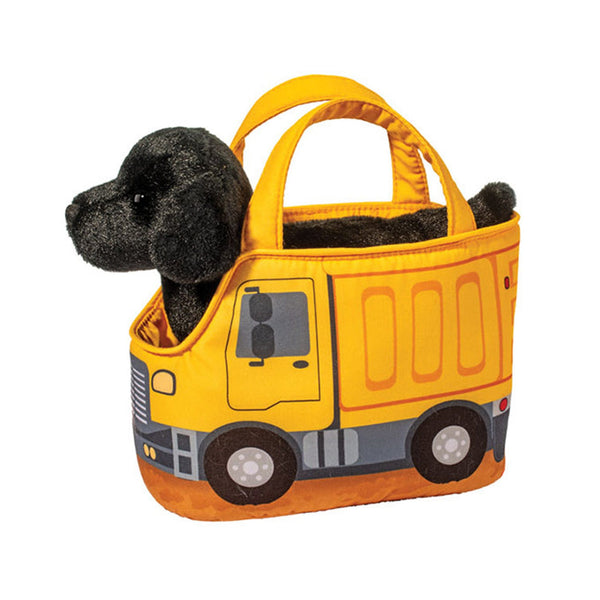 Construction Truck  Sak with Black Lab