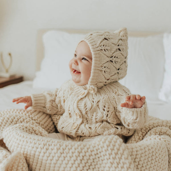 Leaf Lace Bonnet Natural