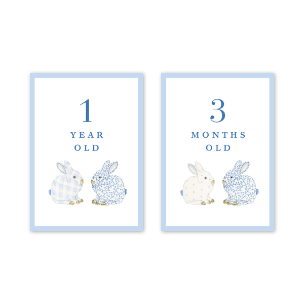 Bunnies Blue Milestone Cards