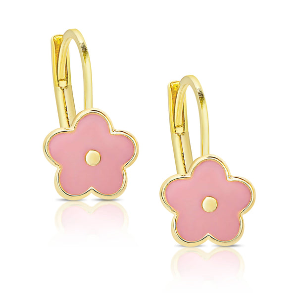 Flower Leverback Earrings