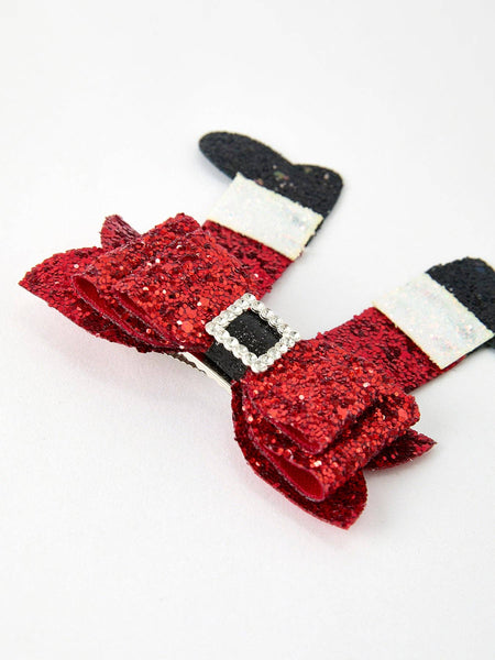 Christmas Sequined Zirconia Bow Hairpin