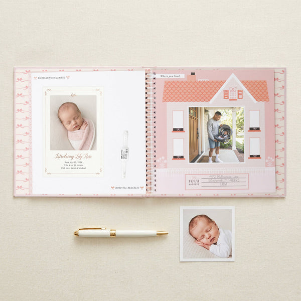 Bowkissed Blush First Year Baby Memory Book