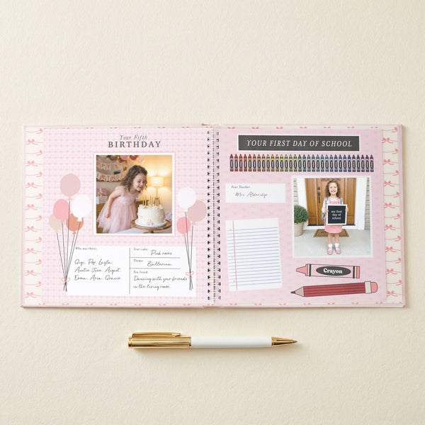 Bowkissed Blush First Year Baby Memory Book