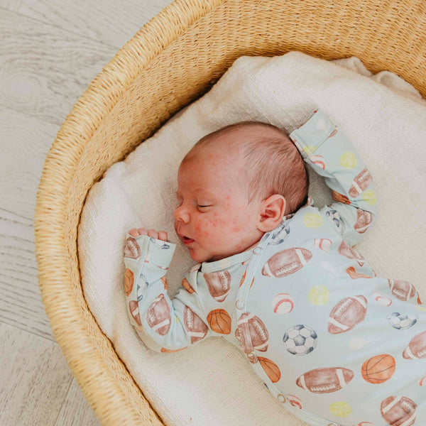 Newborn Knotted Gown - Sports Medley