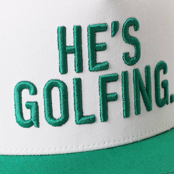 HE'S GOLFING 3D Trucker Hat