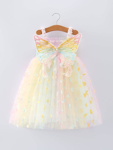 Pastel Rainbow Sequin Tulle Dress