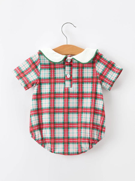 Christmas Tree Plaid Romper