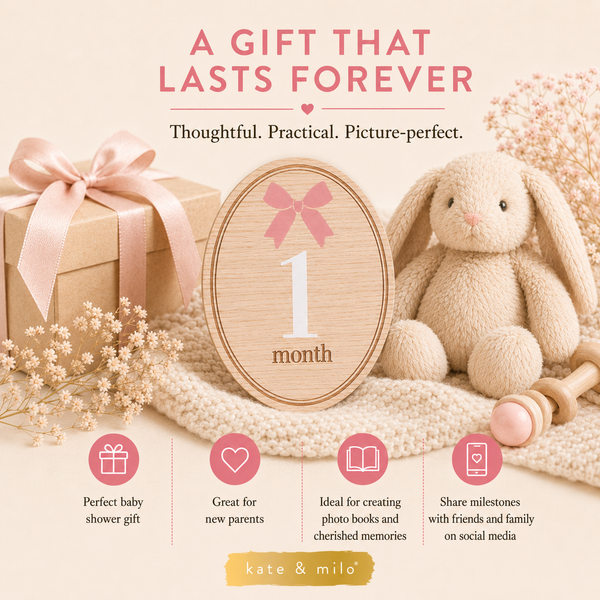 Bow Wooden Monthly Milestone Photo Props Discs