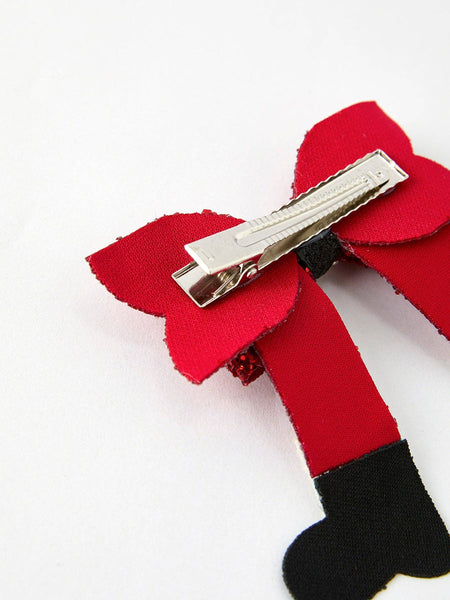 Christmas Sequined Zirconia Bow Hairpin