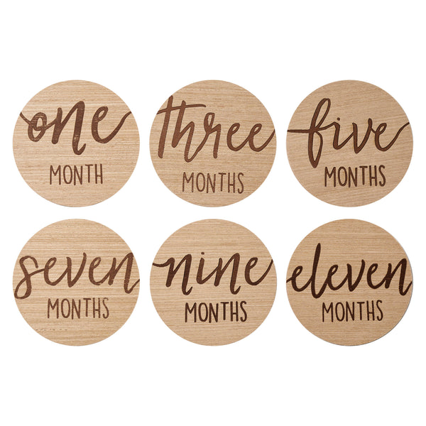 Baby Wooden Monthly Milestone Photo Props Discs