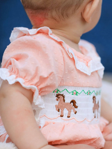Western Horse Embroidery Romper