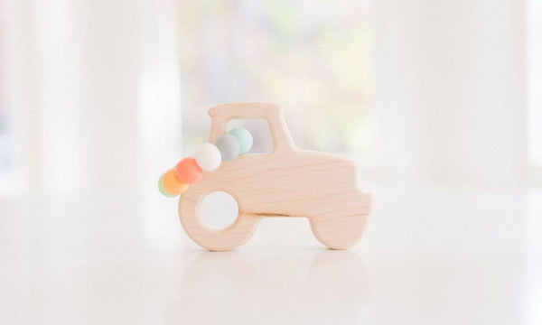 Tractor Wooden Teething Toy