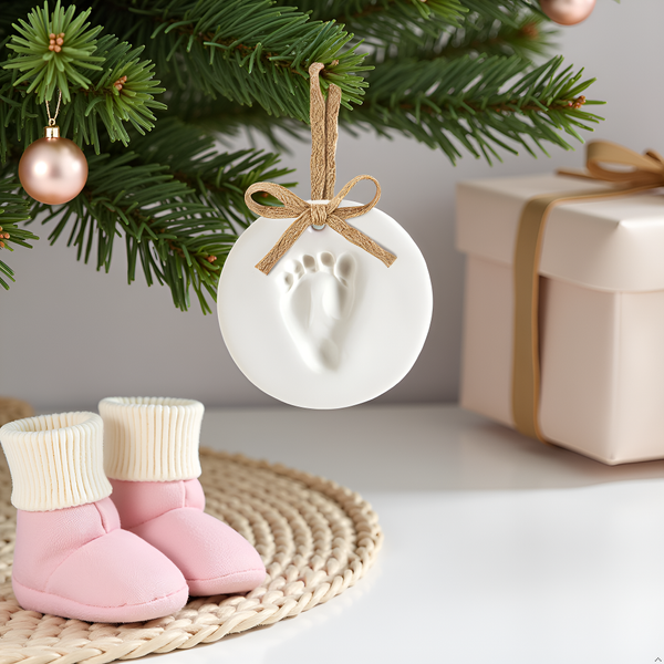 Clay Baby Prints DIY Holiday Keepsake Ornament, Burlap