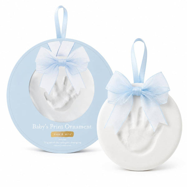DIY Baby Print Ornament Kit with Hatbox, Blue