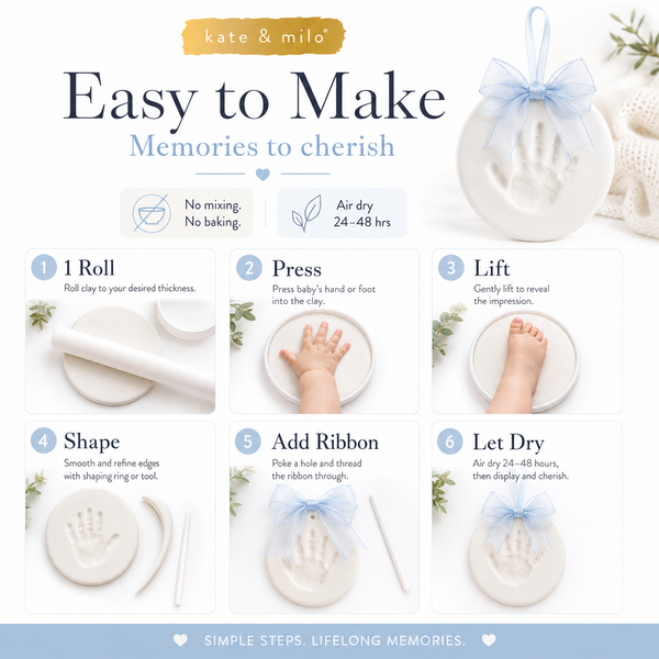 DIY Baby Print Ornament Kit with Hatbox, Blue