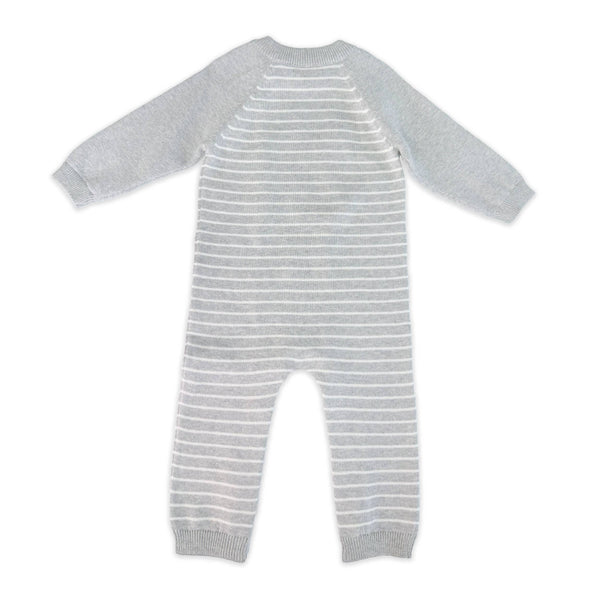 Milan Knit Baby Side Button Stripe Jumpsuit (Organic Cotton)