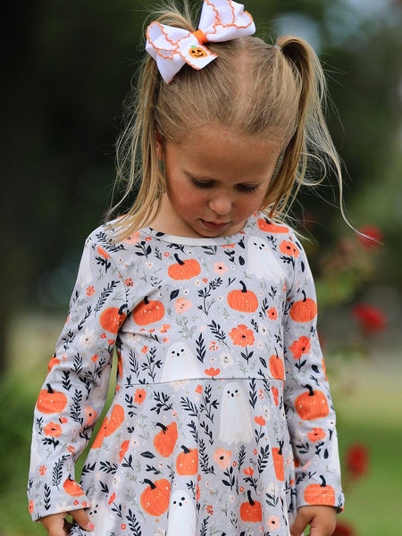Pumpkin Ghost Twirl Dress